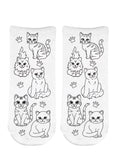 Feline Friends Coloring Socks