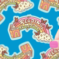 Reading Is Magic Rainbow Book Vinyl Sticker