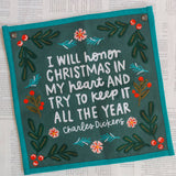 Christmas In My Heart Embroidered Canvas Banner