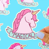 Magical Unicorn Mythical Creatures Cute Pink Vinyl Sticker