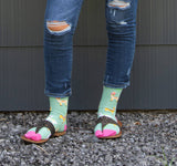 V-Toe Split Toe Novelty Socks Llama Green Big Toe Tabi