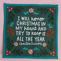 Christmas In My Heart Embroidered Canvas Banner