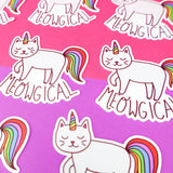 Meowgical Magical Cat Rainbow Colorful Vinyl Sticker