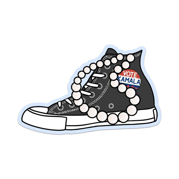 Kamala Chucks and Pearls Sticker