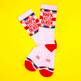 100% That Queen Unisex Gym Crew Socks