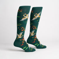 Flying Cranes  Knee High Sock