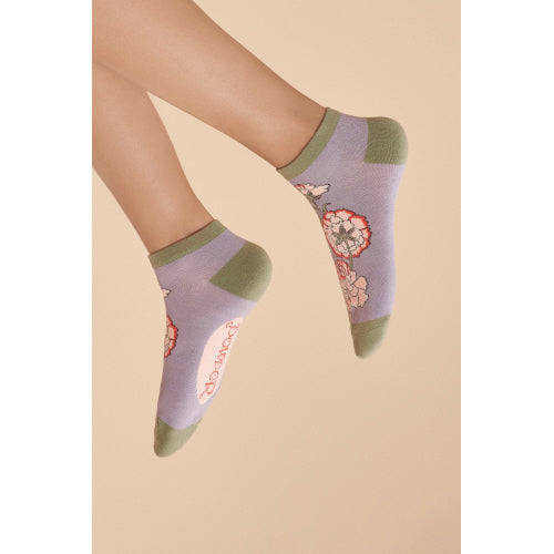 Lilac Paisley Bamboo Ankle Sock