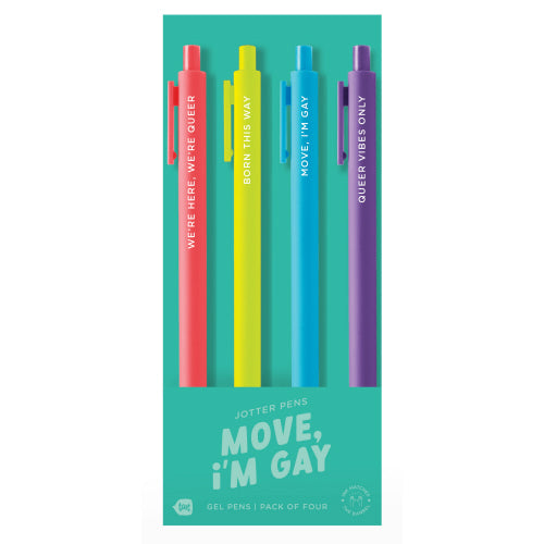 Move, I’m Gay Jotters Pen Set 4-Pack