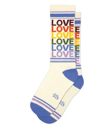 Love Vintage Rainbow Unisex Gym Crew Sock