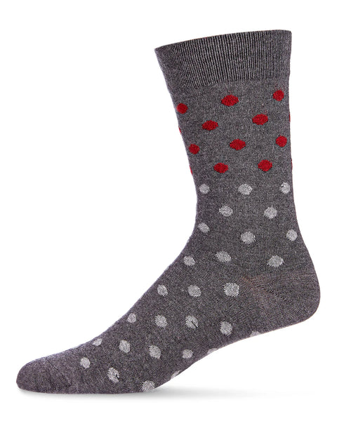 Two Tone Polka Dot Luxuriously Soft Cashmere Blend Men’s Crew