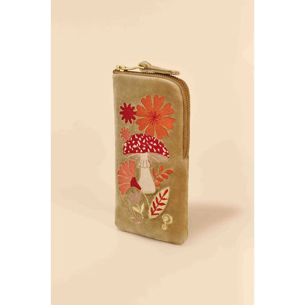 Tranquil Toadstools Embroidered Sunglasses Case