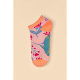 Watercolour Flowers Bamboo Ankle Sock