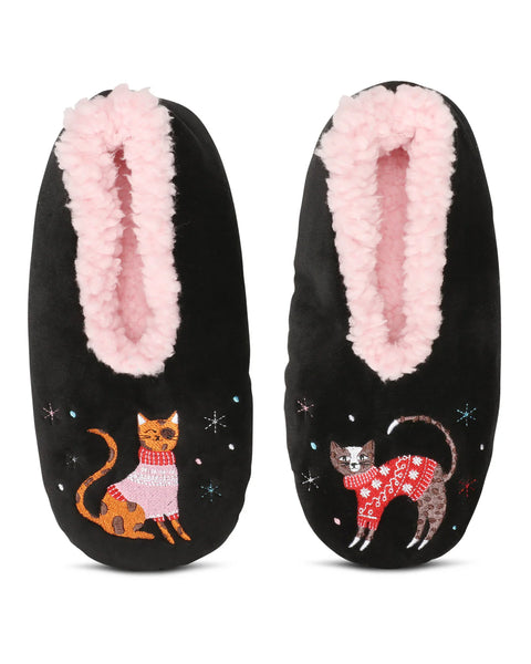 Sweater Cats Sherpa Lined Slippers