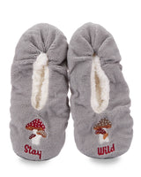 Stay Wild Mushrooms Sherpa Lined Slippers