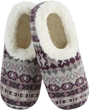 Fairisle Cozy Sherpa Fleece Non Skid Slipper Socks