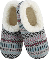 Fairisle Cozy Sherpa Fleece Non Skid Slipper Socks