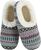 Fairisle Cozy Sherpa Fleece Non Skid Slipper Socks