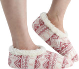 Fairisle Cozy Sherpa Fleece Non Skid Slipper Socks