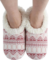 Fairisle Cozy Sherpa Fleece Non Skid Slipper Socks