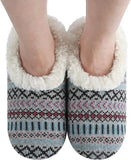 Fairisle Cozy Sherpa Fleece Non Skid Slipper Socks