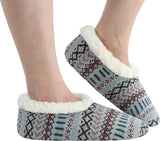 Fairisle Cozy Sherpa Fleece Non Skid Slipper Socks