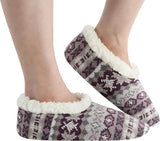 Fairisle Cozy Sherpa Fleece Non Skid Slipper Socks