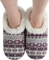 Fairisle Cozy Sherpa Fleece Non Skid Slipper Socks