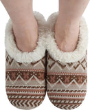 Fairisle Cozy Sherpa Fleece Non Skid Slipper Socks