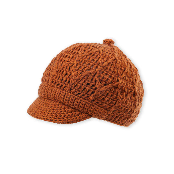 Jax Knit Brim Beanie: Rust