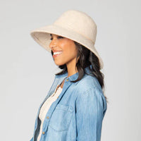 Park Lane Wool Blend Floppy Hat With Leather Cording Trim