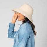 Park Lane Wool Blend Floppy Hat With Leather Cording Trim