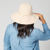 Park Lane Wool Blend Floppy Hat With Leather Cording Trim