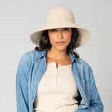 Park Lane Wool Blend Floppy Hat With Leather Cording Trim