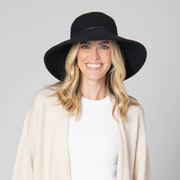 Park Lane Wool Blend Floppy Hat With Leather Cording Trim