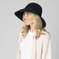 Park Lane Wool Blend Floppy Hat With Leather Cording Trim