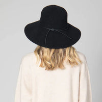 Park Lane Wool Blend Floppy Hat With Leather Cording Trim