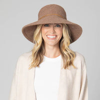 Park Lane Wool Blend Floppy Hat With Leather Cording Trim