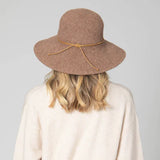 Park Lane Wool Blend Floppy Hat With Leather Cording Trim