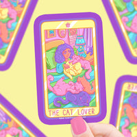 The Cat Lover Tarot Card Vinyl Sticker