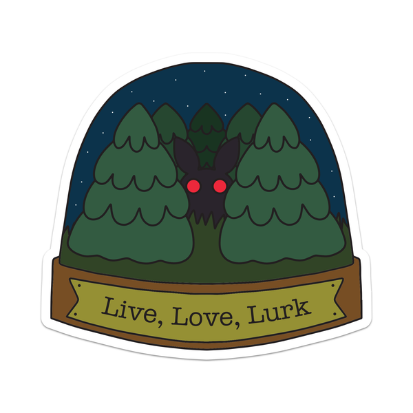 Live Love Lurk Mothman Sticker