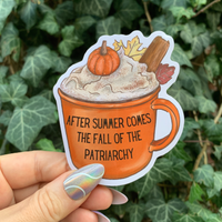 The Fall Of The Patriarchy Feminist Pumpkin Spice Sticker