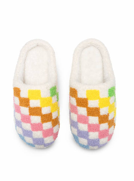 Rainbow Checkered Slippers