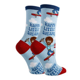 Happy Little Dreams | Women's Funny Bob Ross Crew Socks