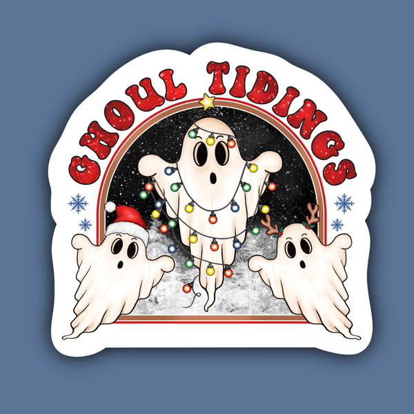 Ghoul Tidings Ghost Christmas Sticker