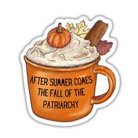 The Fall Of The Patriarchy Feminist Pumpkin Spice Sticker