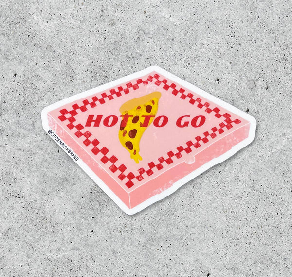 Hot To Go Pizza Box vinyl sticker