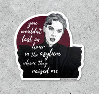 Taylor Swift You Wouldn't Last Tortured Poets vinyl sticker