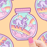 Magical Unicorn Rainbow Jar Cute Art Vinyl Sticker