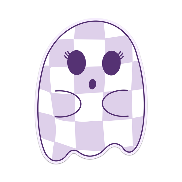 Checkered Ghost Sticker