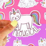 Meowgical Magical Cat Rainbow Colorful Vinyl Sticker